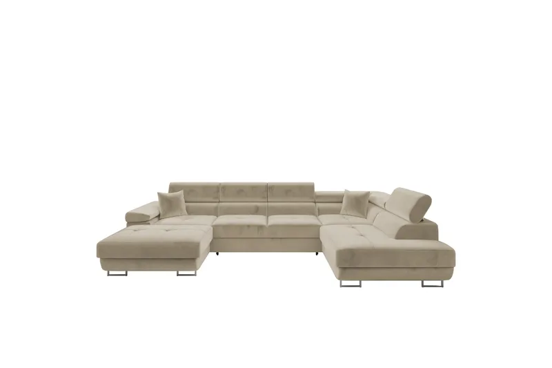 Gabina Soffa med Divan och Schäslong 4-sits, Beige