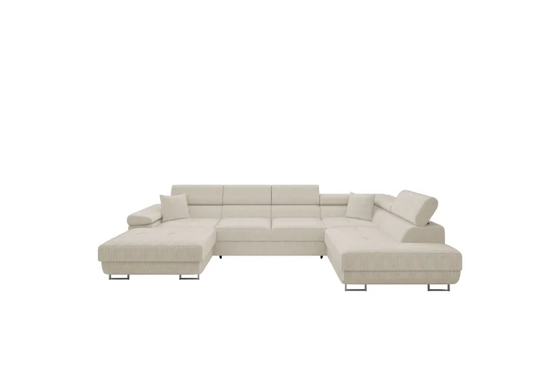 Gabina Soffa med Divan och Schäslong 4-sits - Beige - Products - Möbler - Soffa - Divansoffa & schäslongsoffa - 4 sits soffa med divan