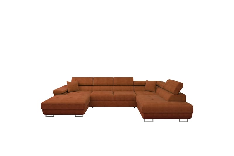 Gabina Soffa med Divan och Schäslong 4-sits - Orange - Products - Möbler - Soffa - Divansoffa & schäslongsoffa - 4 sits soffa med divan