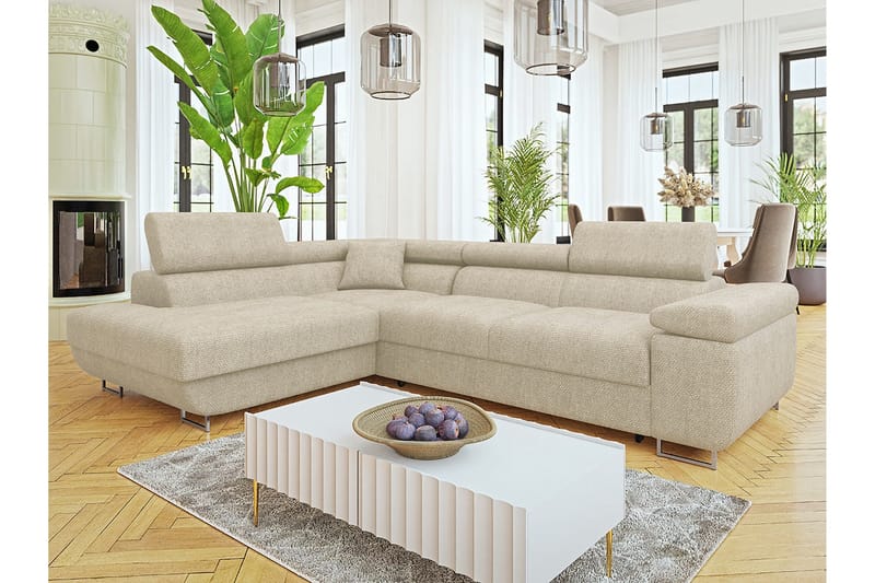 Gabina Soffa med Schäslong 3-sits - Beige - Products - Möbler - Soffa - Divansoffa & schäslongsoffa - 3 sits soffa med divan