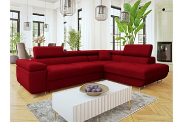 Gabina Soffa med Schäslong 3-sits - Röd - Products - Möbler - Soffa - Divansoffa & schäslongsoffa - 3 sits soffa med divan