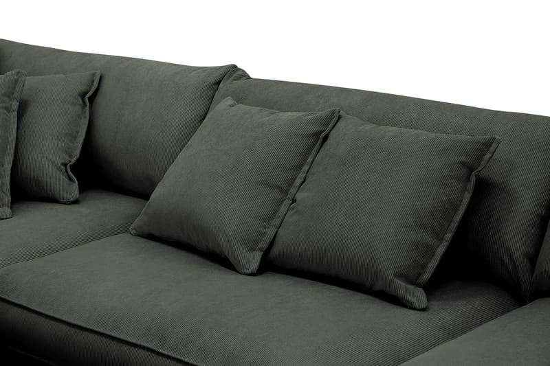 Rossita Lyx 4-sits Extra djup Soffa med Schäslong Vänster - Mörkgrön Manchester - Products - Möbler - Soffa - Divansoffa & schäslongsoffa - 4 sits soffa med divan