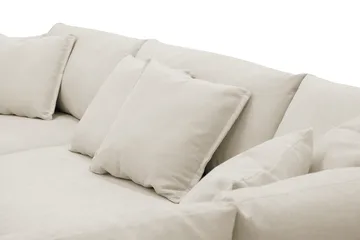 Rossita Lyx 4-sits Högervänd L-formad Extra Djup Schäslongsoffa i Tyg - Beige Tyg - Products - Möbler - Soffa - Divansoffa & schäslongsoffa - 4 sits soffa med divan