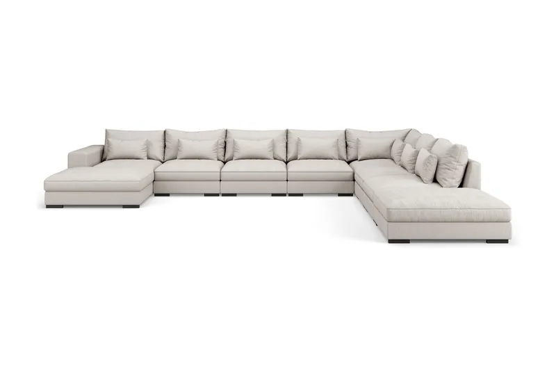 Dubai U-modulsoffa Large med Divan Vänster, Beige