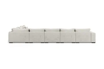 Dubai U-modulsoffa Large med Divan Vänster Sammet Extra Djup - Vit - Products - Möbler - Soffa - U-soffa