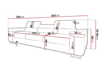Gabina Soffa 3-sits - Orange - Products - Möbler - Soffa - 3 sits soffa