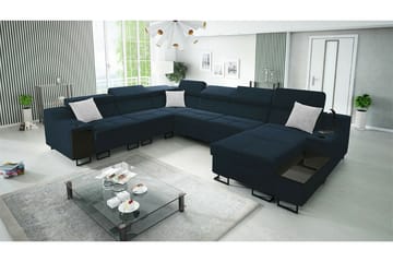 Galbally 5-sits Hörnsoffa Dark blue - Products - Möbler - Soffa - Sammetssoffa