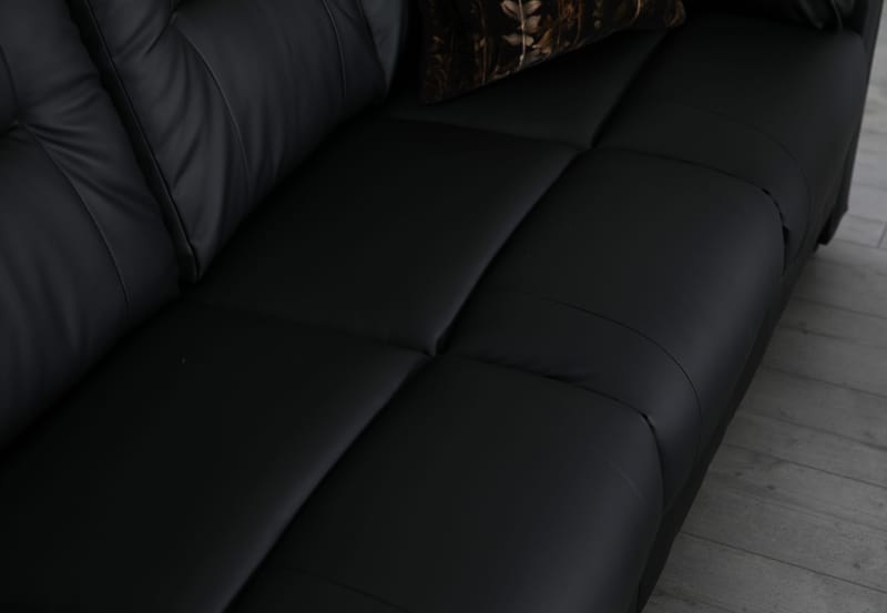 Hörnsoffa svart konstläder 5-sits - Peking - Svart - Products - Möbler - Soffa - Hörnsoffa