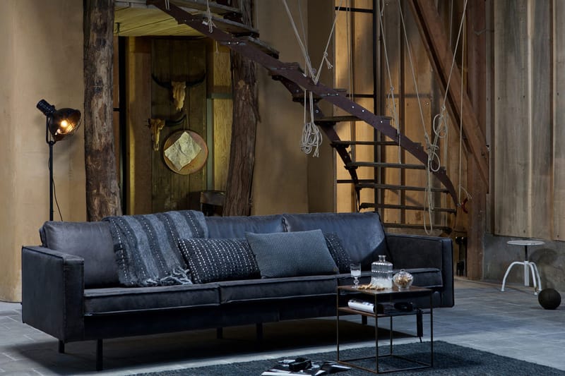 Lissbon 3-sits Soffa - Svart - Products - Möbler - Soffa - Skinnsoffa