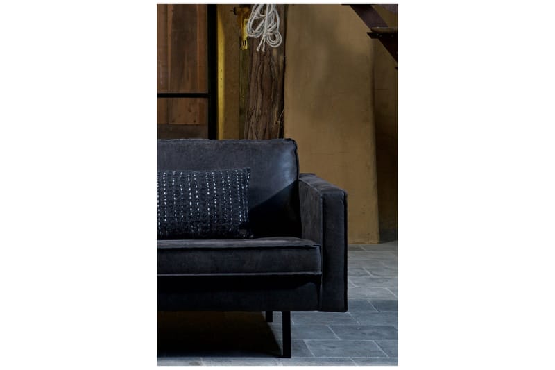 Lissbon Hörnsoffa - Svart - Products - Möbler - Soffa - Skinnsoffa