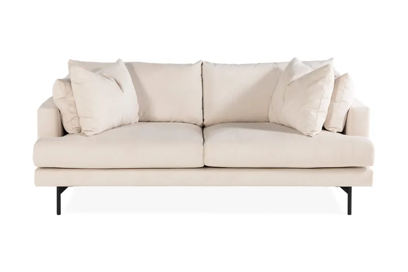 Menard 3-sits Djup Manchestersoffa, Beige