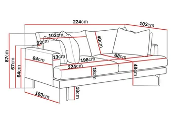 Menard Soffgrupp 4-sits + 4-sits Manchestersoffa - Beige - Products - Möbler - Soffa - Soffgrupp