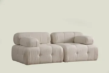 Belgin Bubblig Djup Soffa 2-sits med fasta armstöd - Cream / Beige / Ljus - Products - Möbler - Soffa - Modulsoffa - Komplett modulsoffa