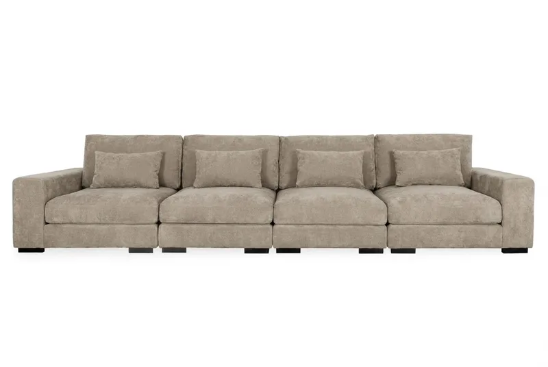 Dubai 4-sits soffa Extra Djup i Chenille - Brun - Products - Möbler - Soffa - Modulsoffa - Komplett modulsoffa