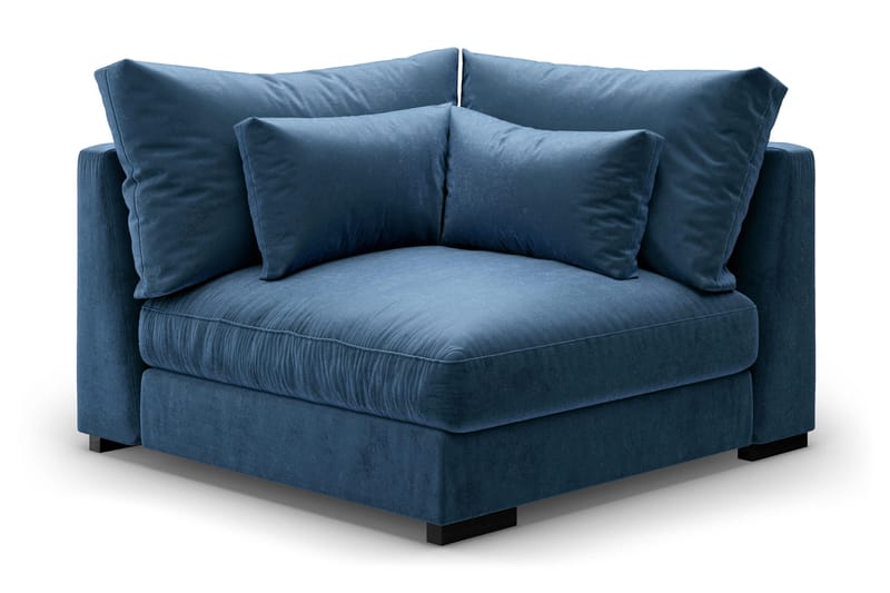 Dubai Hörnmodul Sammet Extra Djup, Blå