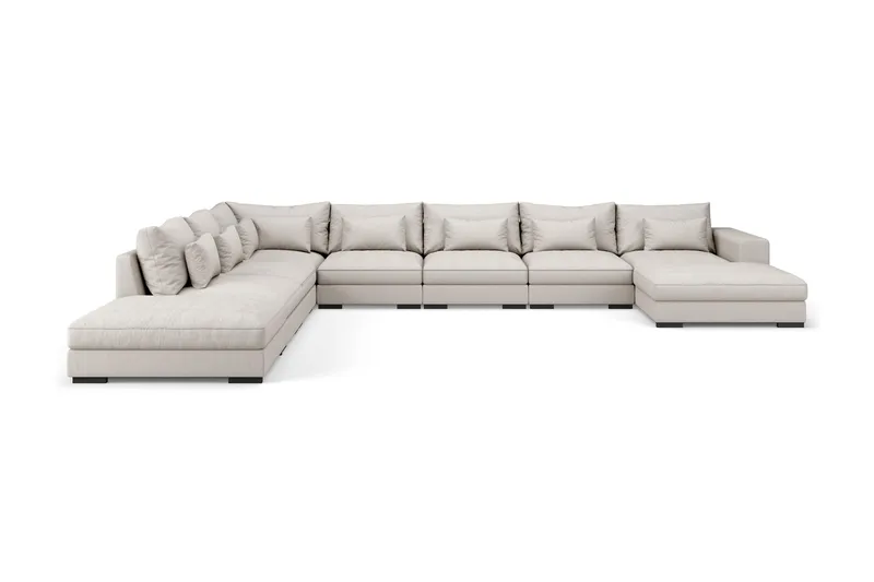 Dubai Stor U-modulsoffa Byggbar med Divan Höger Extra Djup - Ljus / Beige - Products - Möbler - Soffa - Modulsoffa - Komplett modulsoffa