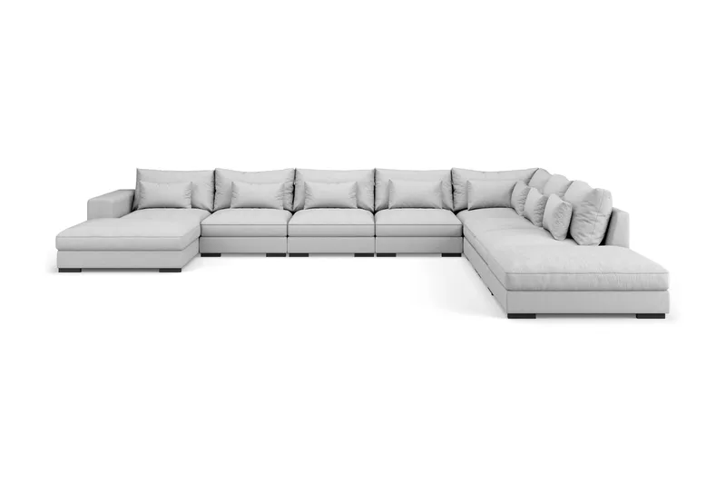 Dubai U-modulsoffa Large med Divan Vänster Extra Djup - Ljusgrå - Products - Möbler - Soffa - Modulsoffa - Komplett modulsoffa
