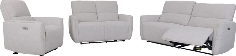 Reclinersoffa 3-sits - Ljus bouclè - Eldriven - Ljusgrå - Products - Möbler - Soffa - Biosoffa & reclinersoffa