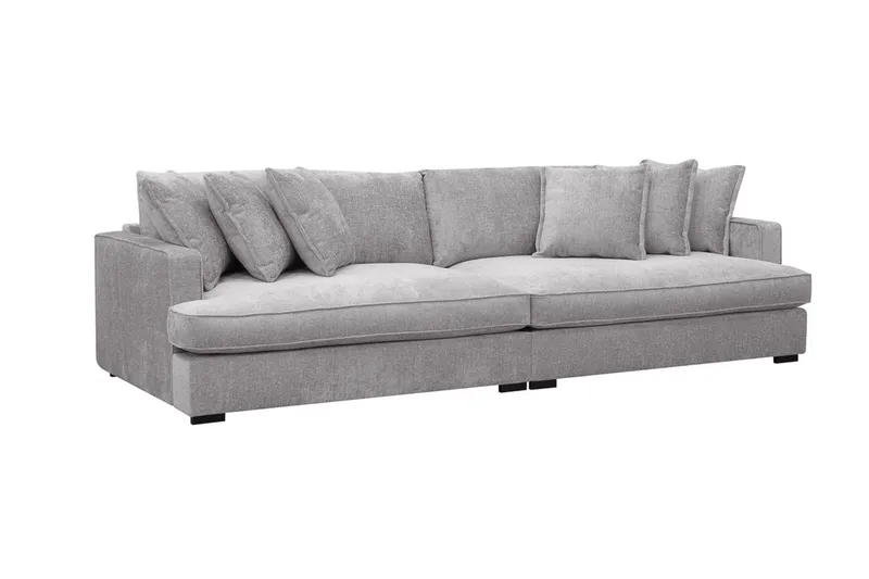 Rossita Lyx 4-sits Extra djup Soffa i Chenille - Grå - Products - Möbler - Soffa - 4 sits soffa