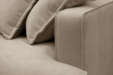 Rossita Lyx 5-sits Högervänd U-formad Extra djup Soffa med Divan och Schäslong i Tyg - Brun - Products - Möbler - Soffa - U-soffa