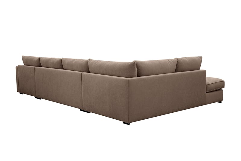 Rossita Lyx 5-sits Högervänd U-formad Extra djup Soffa med Divan och Schäslong i Tyg - Mörkbrun - Products - Möbler - Soffa - U-soffa