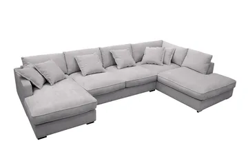 Rossita Lyx 5-sits Vänstervänd U-formad Extra djup Soffa med Divan och Schäslong i Chenille - Grå - Products - Möbler - Soffa - U-soffa