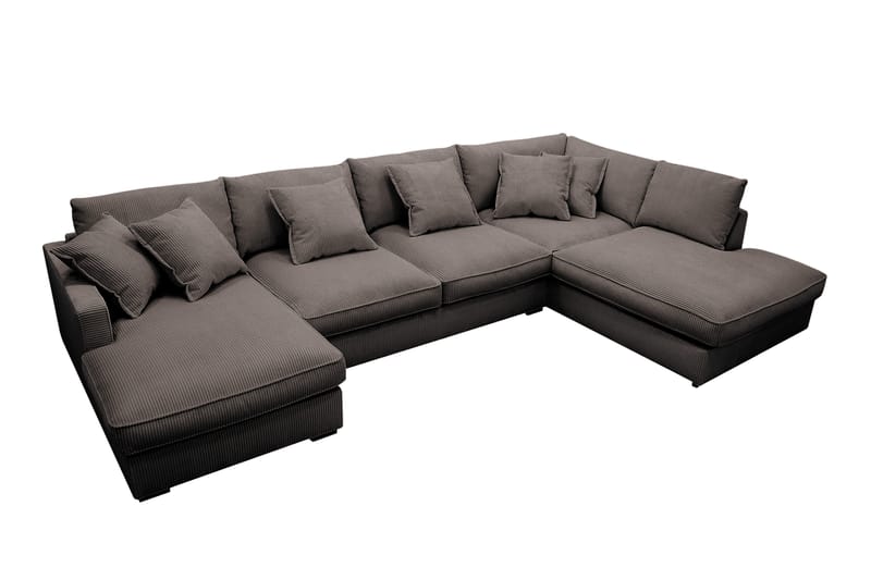 Rossita Lyx 5-sits Vänstervänd U-formad Extra djup Soffa med Divan och Schäslong i Manchester - Brun - Products - Möbler - Soffa - U-soffa