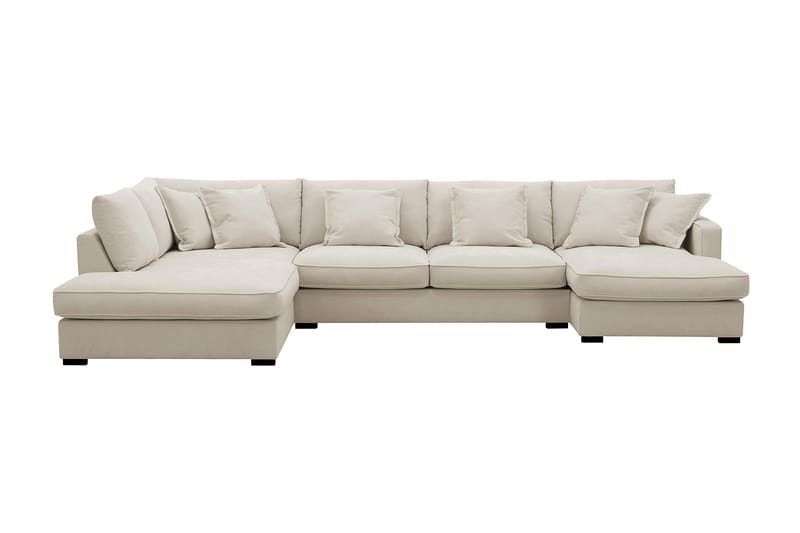 Rossita Lyx 5-sits Vänstervänd U-formad Extra djup Soffa med Divan och Schäslong i Tyg, Beige