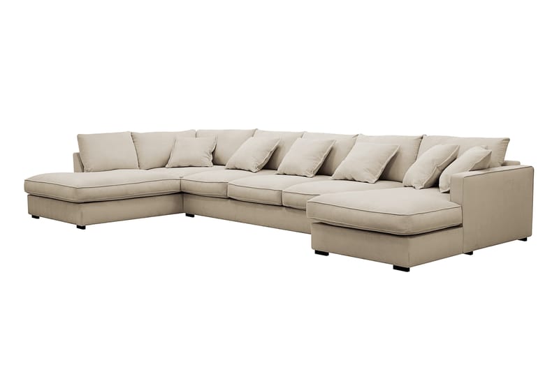 Rossita Lyx 6-sits Högervänd U-formad Extra djup Soffa med Divan och Schäslong i Manchester - Kräm - Products - Möbler - Soffa - U-soffa