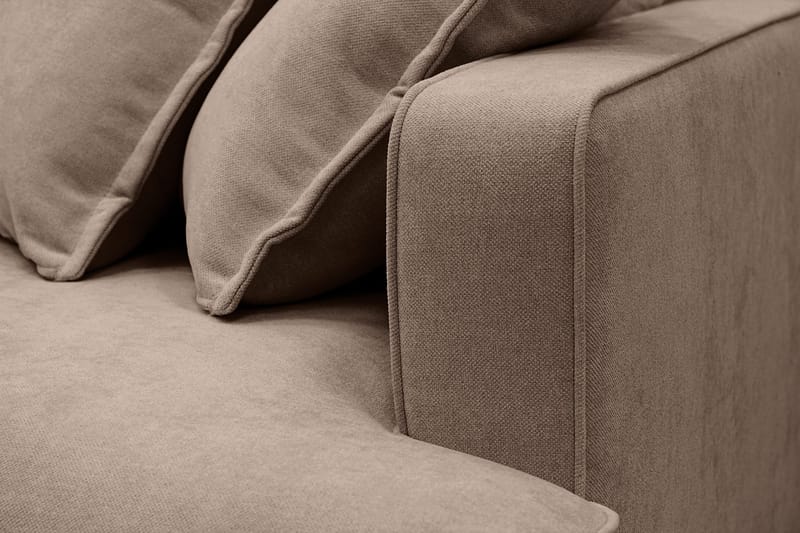 Rossita Lyx 6-sits Högervänd U-formad Extra djup Soffa med Divan och Schäslong i Tyg - Mörkbrun - Products - Möbler - Soffa - U-soffa
