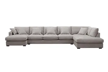 Rossita Lyx 6-sits Vänstervänd U-formad Extra djup Soffa med Divan och Schäslong i Chenille