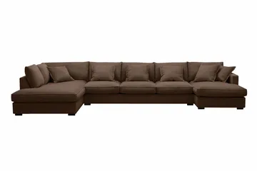 Rossita Lyx 6-sits Vänstervänd U-formad Extra djup Soffa med Divan och Schäslong i Manchester, Mörkbrun