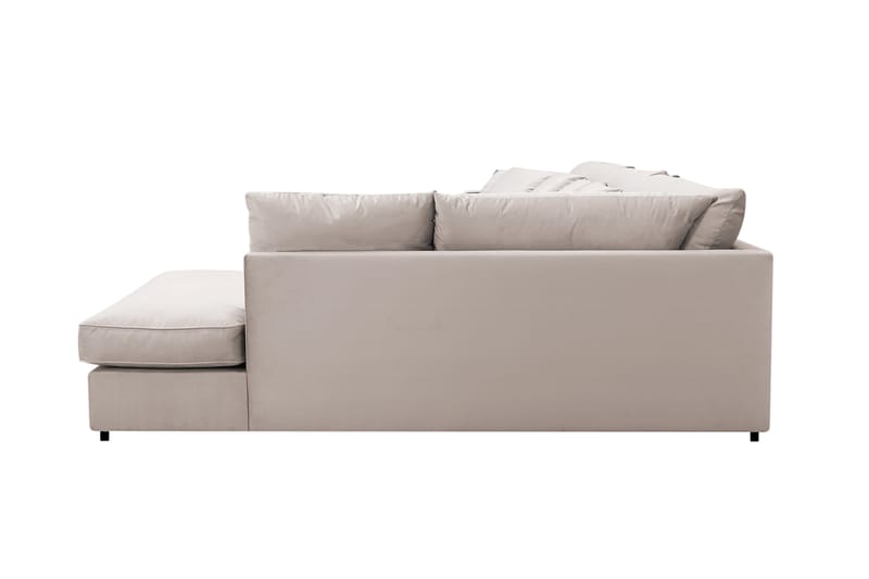 Rossita Lyx 6-sits Vänstervänd U-formad Extra djup Soffa med Divan och Schäslong i Sammet - Beige - Products - Möbler - Soffa - Sammetssoffa