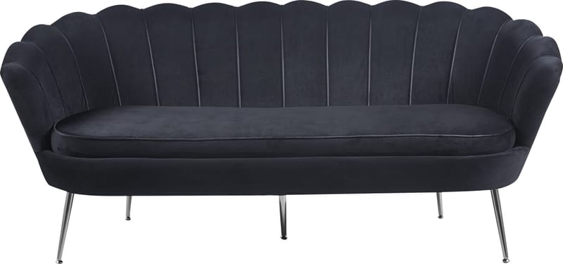 Soffa 3-sits i svart sammet - Kingsley - Svart - Products - Möbler - Soffa - Sammetssoffa