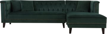 Soffa med divan grön sammet - Bellas, Grön