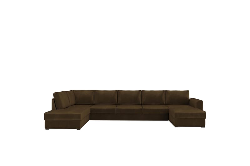Taberk Soffa med Divan och Schäslong 5-sits - Brun - Products - Möbler - Soffa - Sammetssoffa