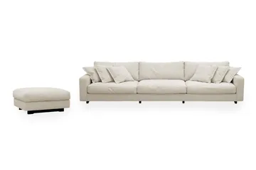 Valencia Soffgrupp Extra Djup 5-sits Soffa + Fotpall i Chenille, Beige