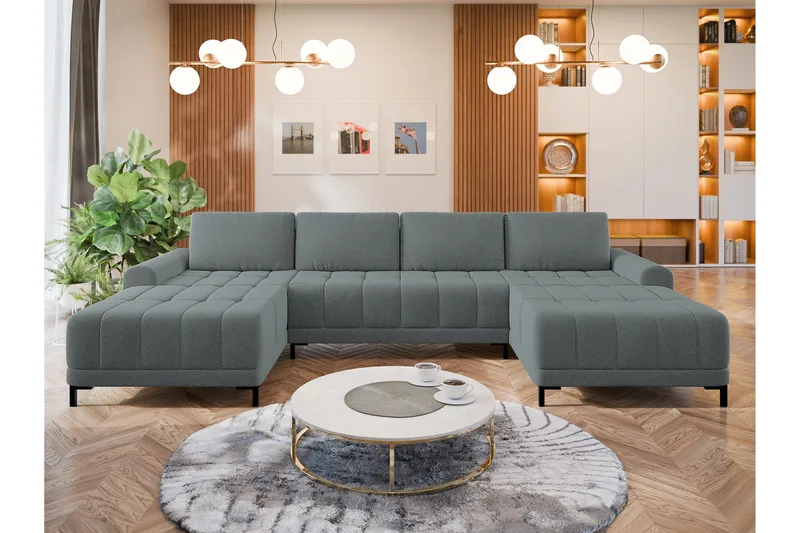 Vilshult Soffa Dubbeldivan 4-sits - Grå - Products - Möbler - Soffa - U-soffa