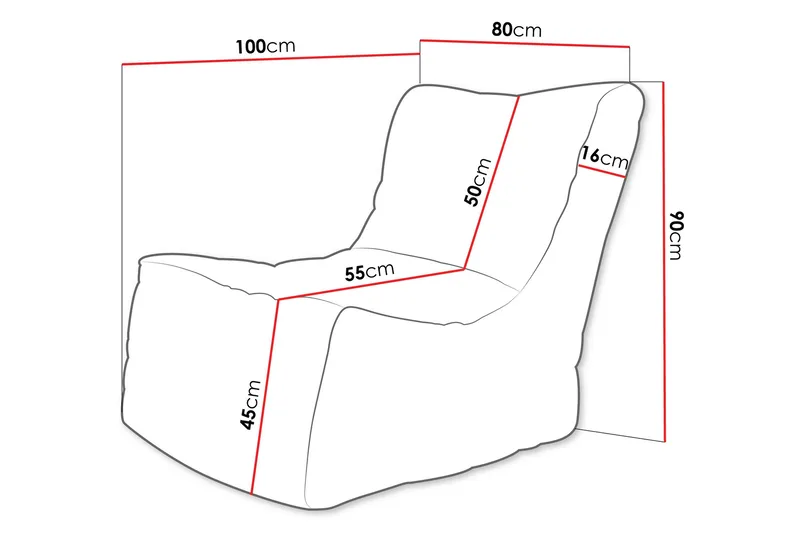 Afridi Sittsäck 80 cm 90x - Rosa - Products - Möbler - Fåtölj & stolar - Sittsäck & saccosäck