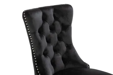 Bergviken Matstol Sammet - Svart / Trä - Products - Möbler - Fåtölj & stolar - Matstol & köksstol