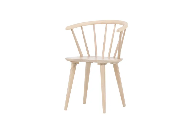 Bobby Karmstol med Armstöd, Vitlaserad / Gummiträ