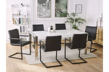 Buford Matstol 2-pack - Konstläder/Svart - Products - Möbler - Fåtölj & stolar - Karmstol