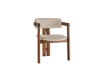 Dellon Karmstol - Valnöt/Beige - Products - Möbler - Fåtölj & stolar - Karmstol