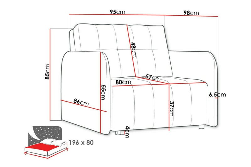 Denegal Bäddfåtölj Dark blue - Products - Möbler - Fåtölj & stolar - Fåtölj - Bäddfåtölj