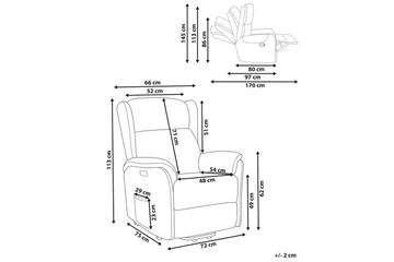 Elektrisk reclinerfåtölj Elegy - Vit - Products - Möbler - Fåtölj & stolar - Fåtölj - Biofåtölj & reclinerfåtölj