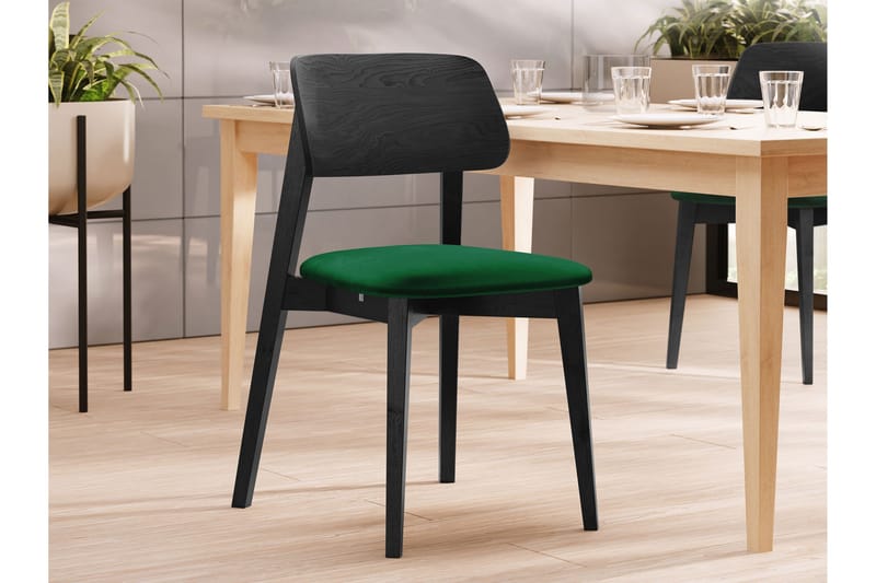 Ferrara Matstol - Grön/Svart - Products - Möbler - Fåtölj & stolar - Matstol & köksstol