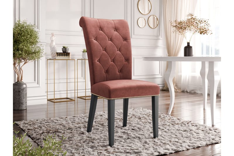 Garvin Matstol - Rosa/Svart - Products - Möbler - Fåtölj & stolar - Matstol & köksstol