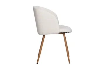 Greya Matstol med armstöd - Vit Bouclé / Metallben Brun - Products - Möbler - Fåtölj & stolar - Karmstol