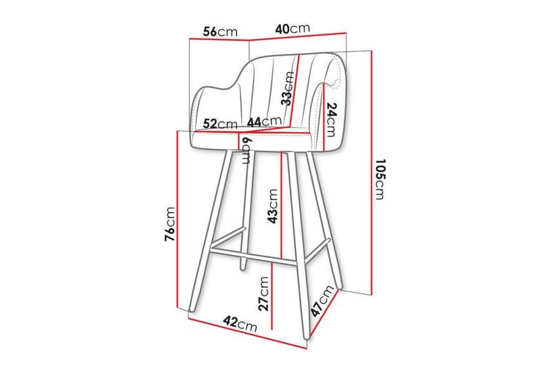 Kintore Barstol - Svart - Products - Möbler - Fåtölj & stolar - Barstol & barpall