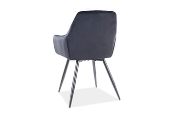 Linsea Karmstol - Sammet/Svart - Products - Möbler - Fåtölj & stolar - Karmstol